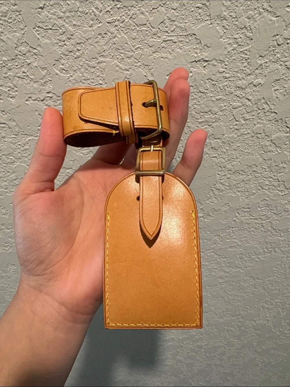 Sold Louis Vuitton Vachetta Leather Luggage Tag in Natural Tan